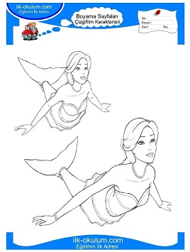 Çocuklar İçin Barbie Boyama Sayfaları 